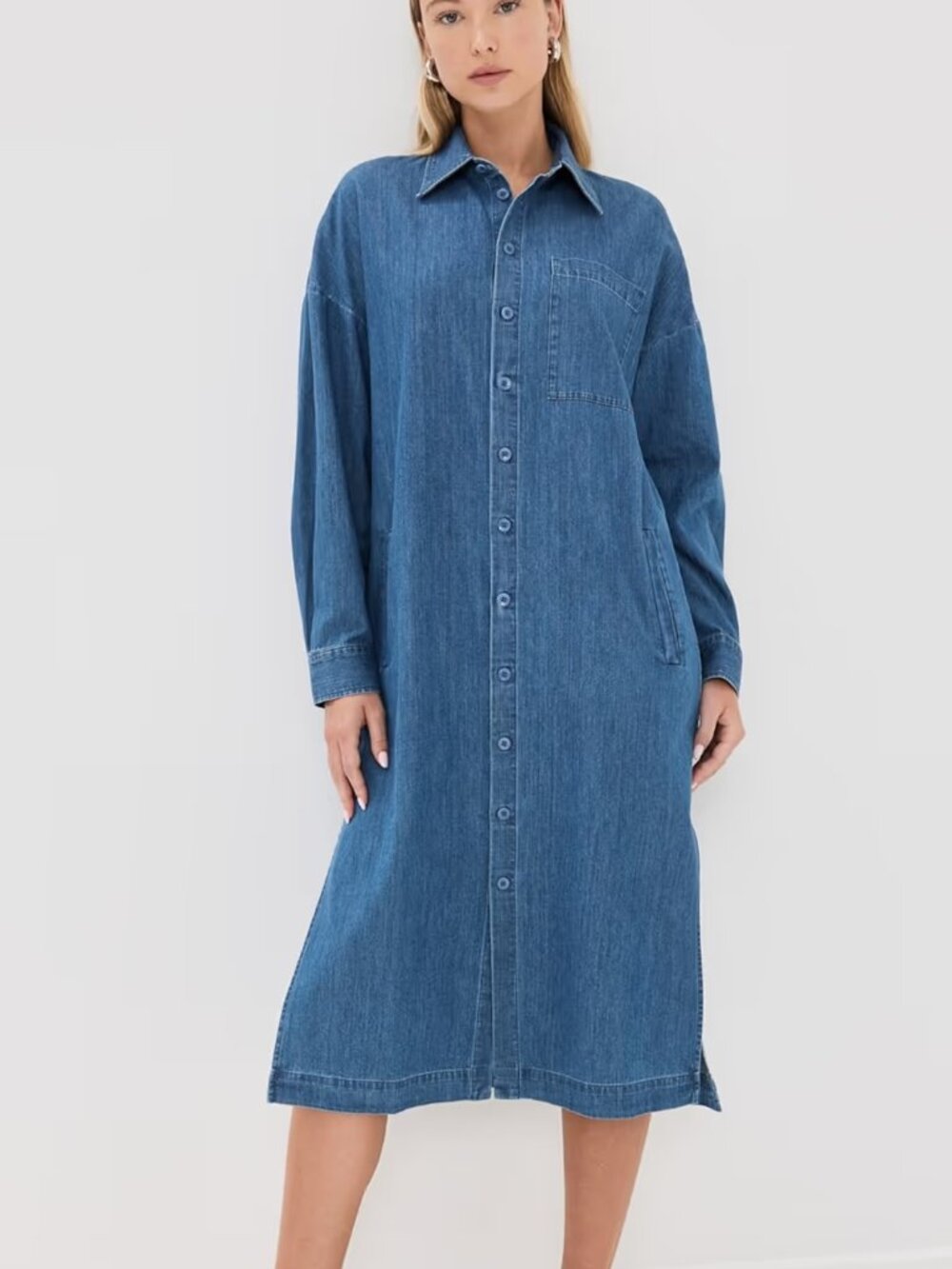 Tibi lightweight stone wash denim shirtdress, XXS, NWT